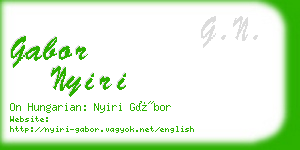 gabor nyiri business card